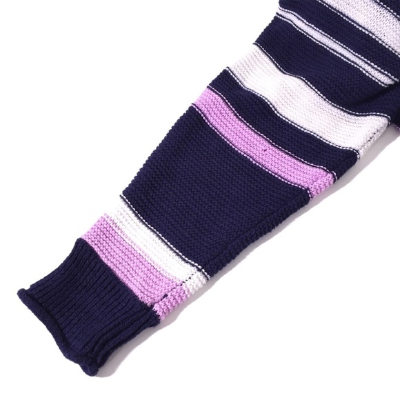 Caslon Waffle Knit Purple Stripe Sweater Jacket S - Picture 5 of 5